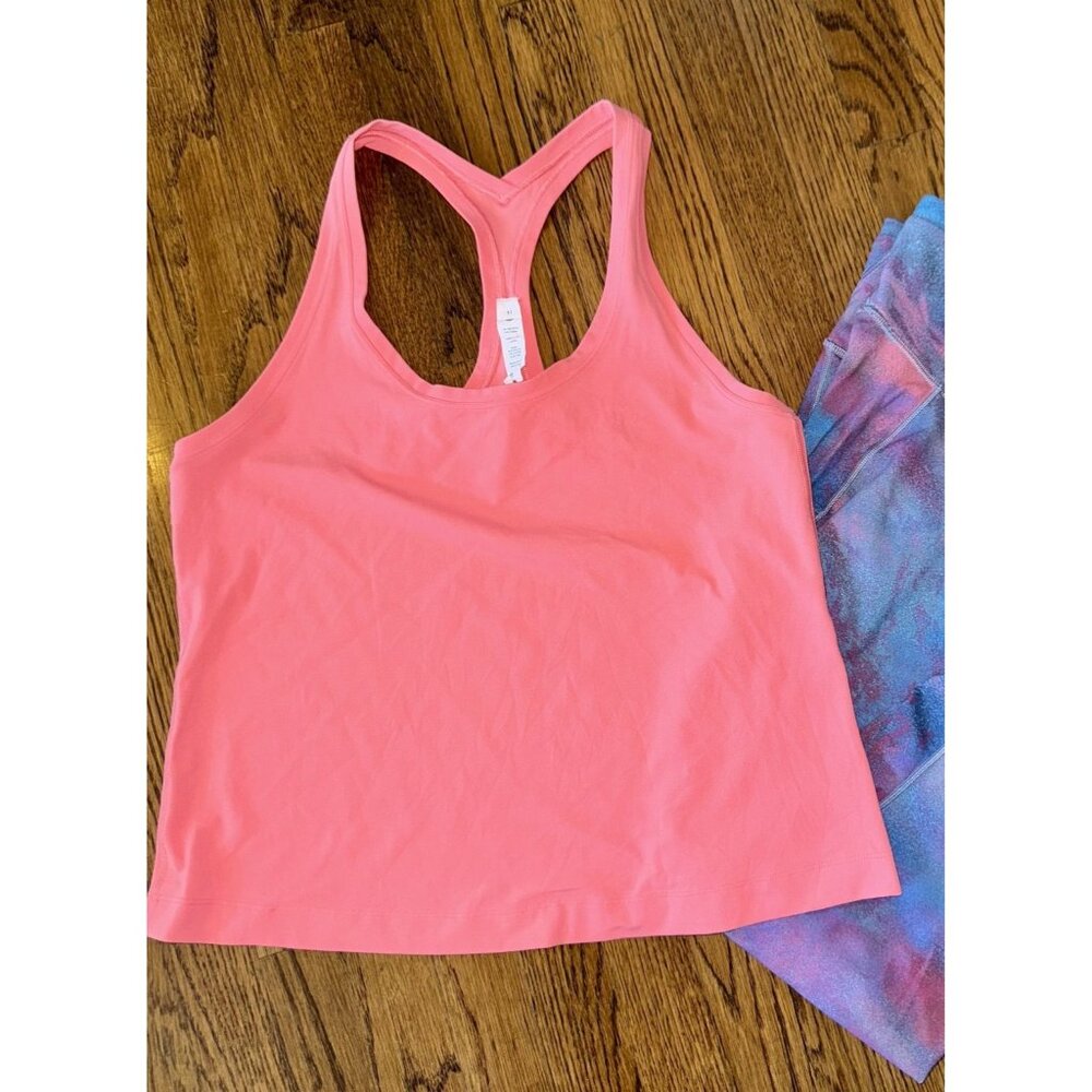 Lululemon Womens Bright Coral Racerback Strap Pullover Tank Top Size 12